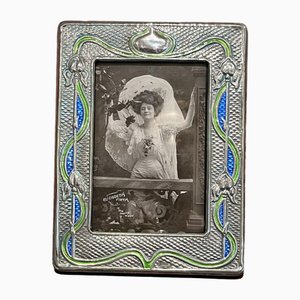 Cornici per foto Art Nouveau in argento e smalto, set di 2