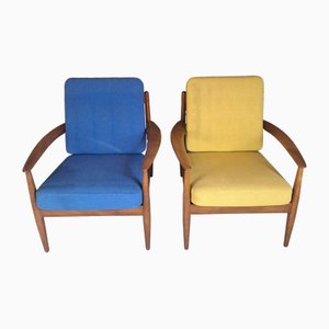 Armchairs by Grete Jalk Armchairs for France and Søn, 1960s, Set of 2