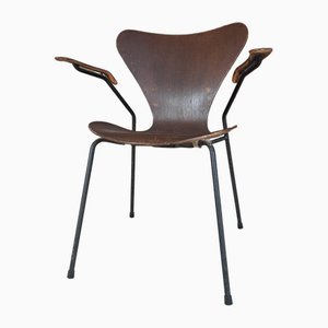 Sedia Butterfly nr. 3207 in teak di Arne Jacobsen per Fritz Hansen, Danimarca, anni '50