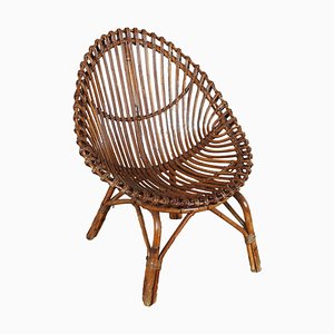 Vintage Bamboo Armchair, Italy, 1970s
