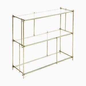 Modern Brass and Glass Console Table