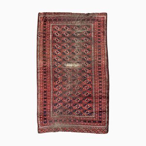 Antiker Turkmenischer Teppich im Used-Look, 1890er
