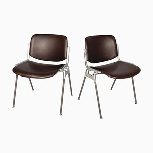 Italian Modern DSC Chairs attributed to Giancarlo Piretti for Anonima Castelli, 1970s, Set of 2