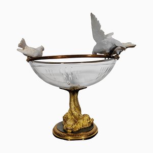 Milieu de Table Antique en Cristal et Porcelaine, 1880