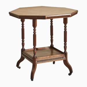 Mesa octogonal de madera, 1890