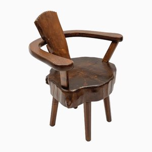 Mid-Century Modern French Wooden Armchair attributed to Pierre Chapo, 1960s