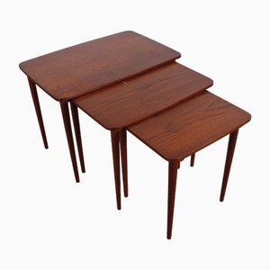 Vintage Danish Teak Tables, 1960s, Set of 3