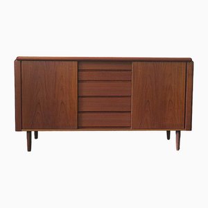 Dänisches Teak Sideboard mit Schiebetüren, 1960er