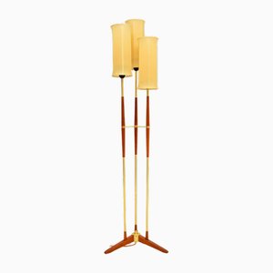 Swedish Teak and Brass Floor Lamp, 1960s