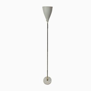 Mid-Century Floor Lamp in Brass and Aluminum, 1950s