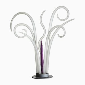 Glass and Steel Izumi Candleholder from Memphis, 1991