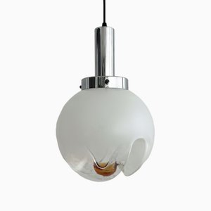 Lampada da soffitto vintage in vetro di Murano di Carlo Nason, Italia, 1960