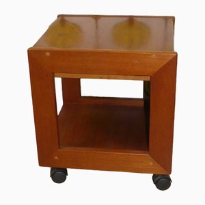 Small Teak Side Table with Drawer on Castors, 1960s