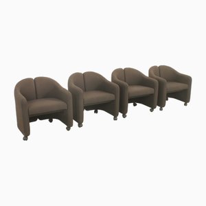 Italian PS142 Armchairs by Eugenio Gerli for Tecno, 1970s, Set of 4