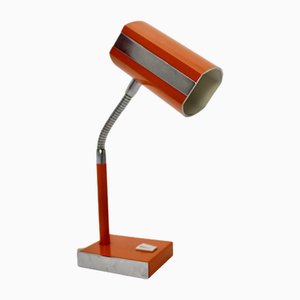Space Age Desk Lamp in Orange Metal, 1960s