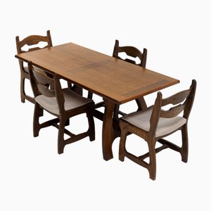 Set da pranzo di Guillerme & Chambron, anni '70, set di 5