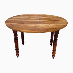 Runder Tisch mit Klappen aus Nussholz