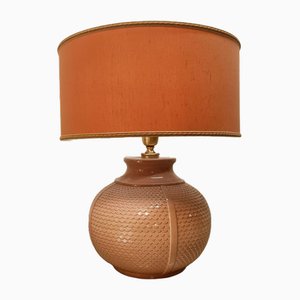 Lampe en Céramique avec Abat-Jour en Tissu