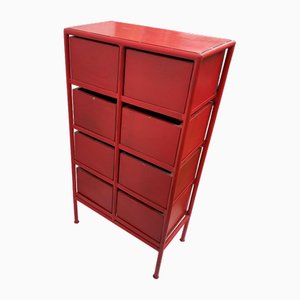 Red Metal Storage Unit