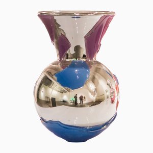 Twoowt Vase in Blau & Violett von Marieta Tedenacová