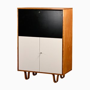 Cb07 Secretary in Birch Black / White Plywood by Cees Braakman for Pastoe, 1950s