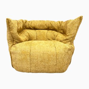 Poltrona Brigantin vintage con poggiapiedi in tessuto di Ligne Roset, anni '80