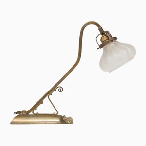 Art Nouveau Patinated Brass Table Lamp, 1900s