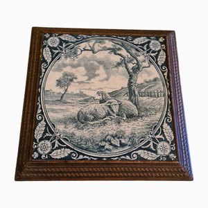 French Coaster with Porcelain Tile, 1900s