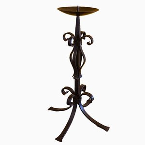 Wrought Iron Candlestick with Curls, 1970s