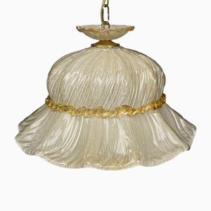 Lámpara colgante Bonnet vintage de cristal de Murano, Italia, años 70