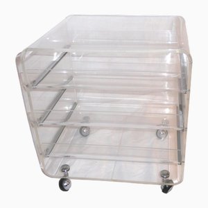 Acrylic Glass Box with Drawers, 1990s