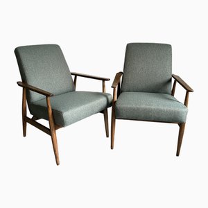 Vintage Sessel aus Holz & Stoff Typ 300-190, H. Lis zugeschrieben, 1960er, 2er Set