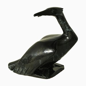 Large Ceramic Cormorant Garden Fountain, 1970s