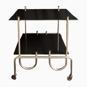 Art Deco Bar Cart in Chrome and Glass