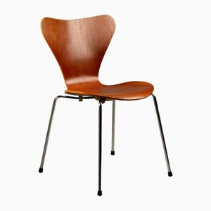 Silla Series 7 de teca de Arne Jacobsen para Fritz Hansen, Dinamarca, 1974