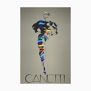 Poster con abito nero di Michel Canetti, anni '80