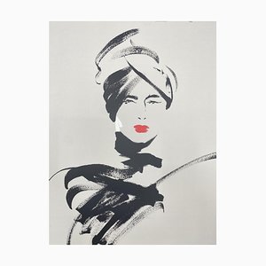 Michel Canetti, Woman with Red Lipstick, 1980s, Screen Print