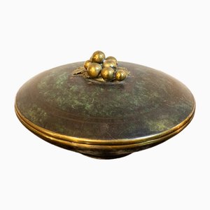 Bowl with Oxidized Brass Lid, Italy, 1940s