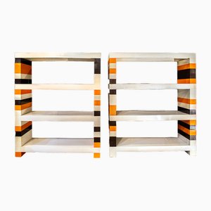 Brick System Bookcases by De Pas, Durbino and Lomazzi for Collections Lonato Padova Italia 1970, Set of 2