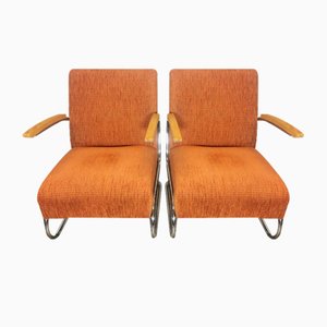Bauhaus Chrome S411 Armchairs by Willem Hendrik Gispen for Mücke, 1930s, Set of 2