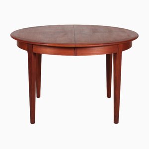Modern Danish Round Dining Table in Teak with 2 Extension Leaves, 1970s
