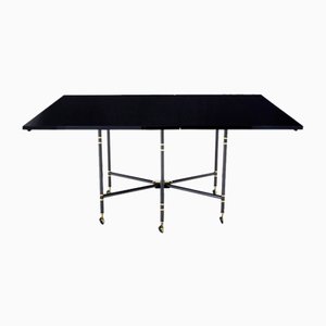 Royal Dining Table in Black Lacquered Top from Maison Jansen, 1960s