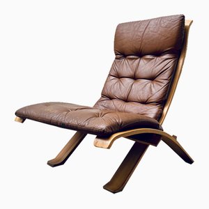 Pine Wood Lounge Chair, Spain, 1970s