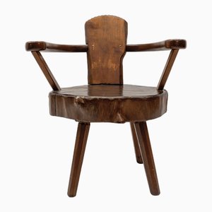 Mid-Century Modern French Wooden Armchair attributed to Pierre Chapo, 1960s