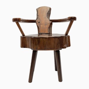 Mid-Century Modern French Wooden Armchair attributed to Pierre Chapo, 1960s
