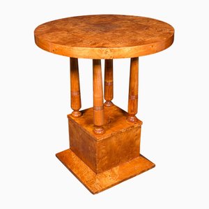 Vintage Art Deco French Podium Hall Table in Birds Eye Maple, 1930s
