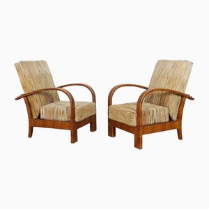Folding Lounge Chairs, 1950s, Set of 2
