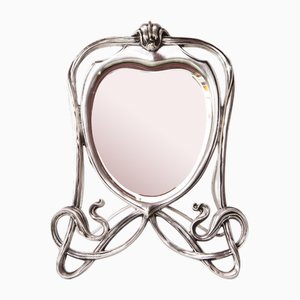 French Art Nouveau Mirror in Silvered Bronze, 1890s