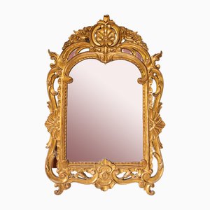 Miroir Style Baroque en Bois Sculpté Doré, France, 1890s