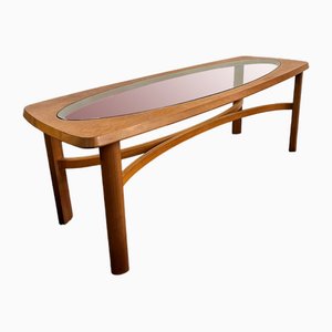 Mid-Century Teak and Glass Oval Coffee Table from Nathan, 1960s